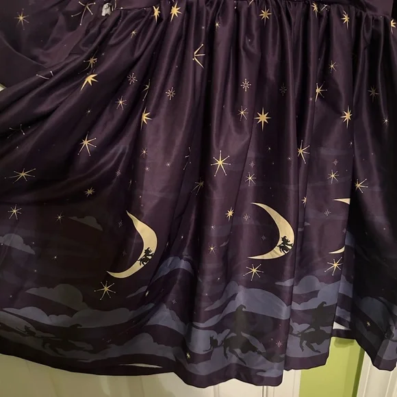 Lindy Bop Halloween Witch Print Vintage Style Swing Dress size UK 16/US 12 - Picture 4 of 9